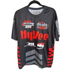 Hy-Vee IndyCar Racing Jersey Mens XL Black Red Rahal Letterman Lanigan Honda 45